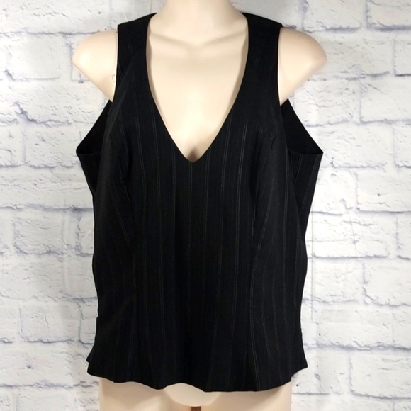 Vanessa Riley London Vest Designer Pinstripe Sz L - Picture 1 of 6